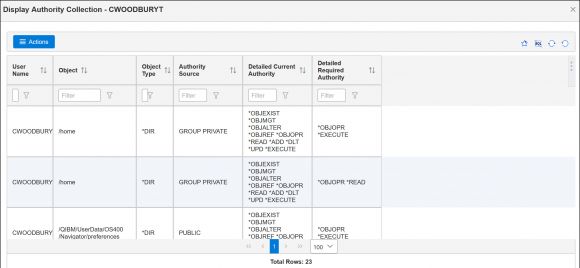 Viewing and Managing Authority Collection Using New Navigator for i - Figure  3